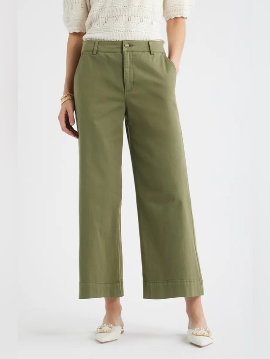 Caslon Pants - Caslon Ultra High Rise Green Twill Pants size 8